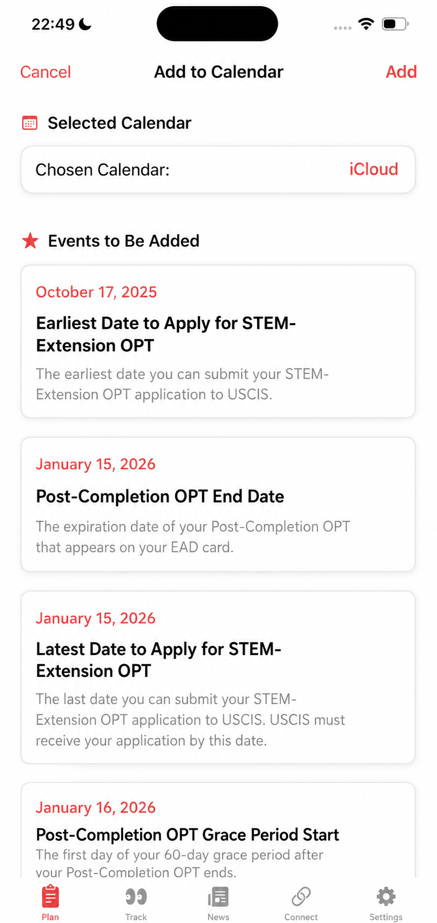 OPTimize app screenshot